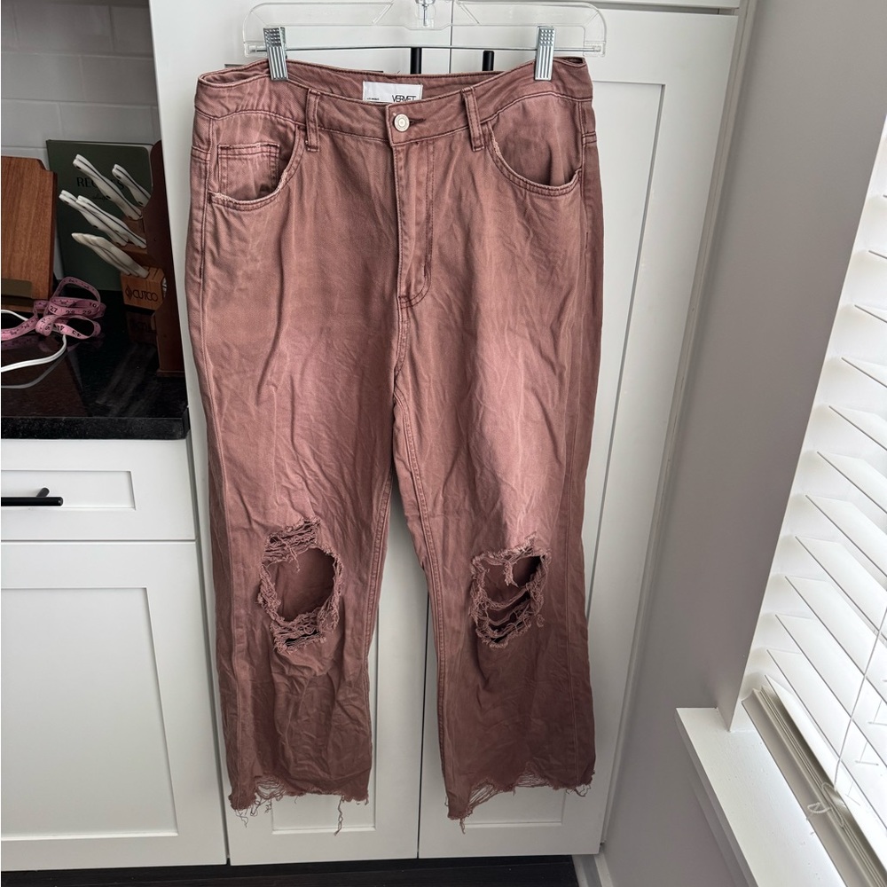 Vervet Faded Burgundy 90s Vintage Crop Flare